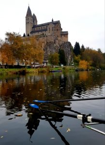 Rowing in Germany A castle on the Rhine